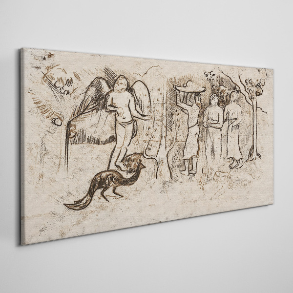 Obraz Canvas Mitologiczne sceny z aniołem i zwierzętami
