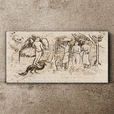 Obraz Canvas Mitologiczne sceny z aniołem i zwierzętami