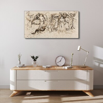 Obraz Canvas Mitologiczne sceny z aniołem i zwierzętami