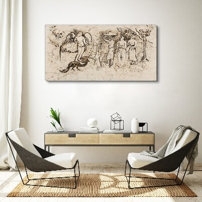 Obraz Canvas Mitologiczne sceny z aniołem i zwierzętami