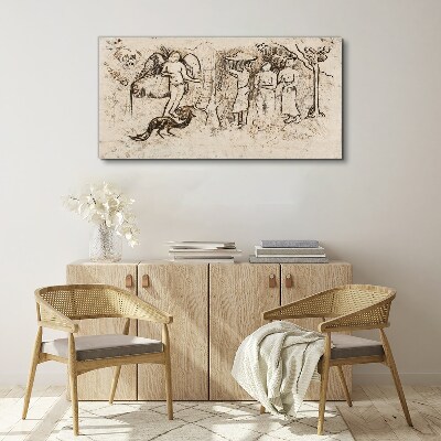 Obraz Canvas Mitologiczne sceny z aniołem i zwierzętami