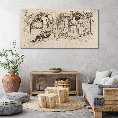 Obraz Canvas Mitologiczne sceny z aniołem i zwierzętami