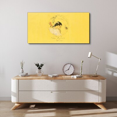 Obraz Canvas Portret kobiety w żółtym tle