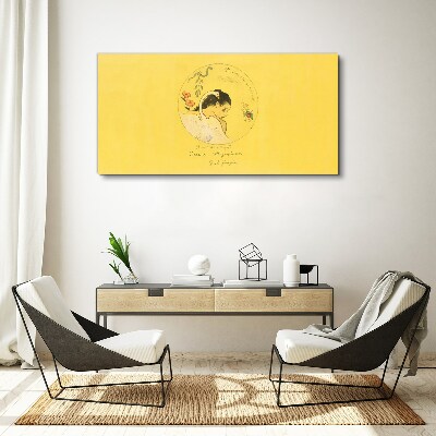 Obraz Canvas Portret kobiety w żółtym tle