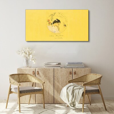Obraz Canvas Portret kobiety w żółtym tle