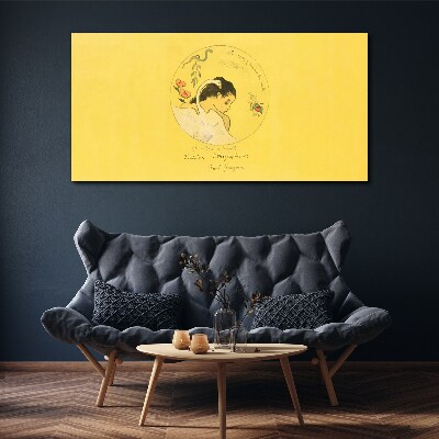 Obraz Canvas Portret kobiety w żółtym tle