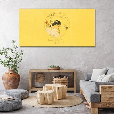 Obraz Canvas Portret kobiety w żółtym tle
