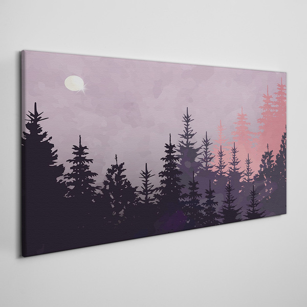 Obraz Canvas Zachód słońca w lesie