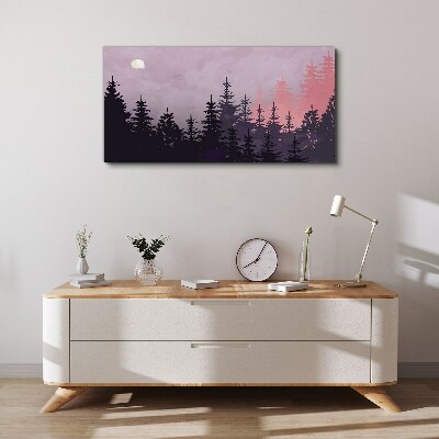 Obraz Canvas Zachód słońca w lesie