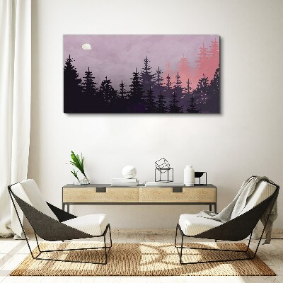 Obraz Canvas Zachód słońca w lesie