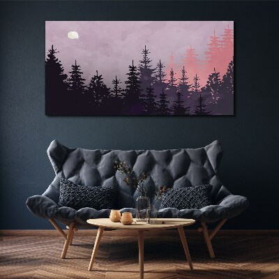 Obraz Canvas Zachód słońca w lesie