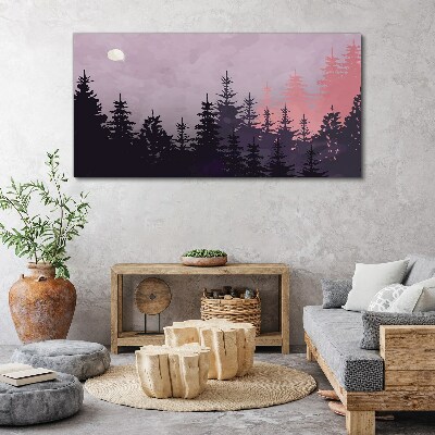 Obraz Canvas Zachód słońca w lesie