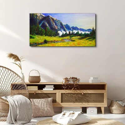 Obraz Canvas Górski krajobraz w wiosennych kolorach