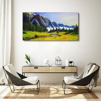 Obraz Canvas Górski krajobraz w wiosennych kolorach
