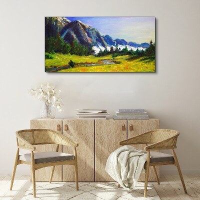 Obraz Canvas Górski krajobraz w wiosennych kolorach