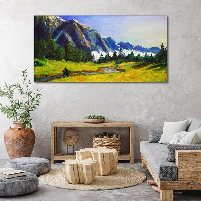 Obraz Canvas Górski krajobraz w wiosennych kolorach