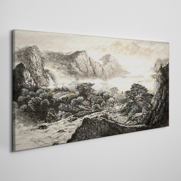 Obraz Canvas Mglista dolina górska
