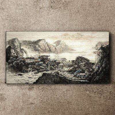 Obraz Canvas Mglista dolina górska
