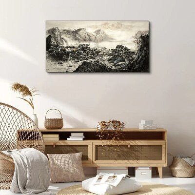 Obraz Canvas Mglista dolina górska