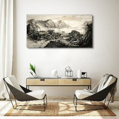 Obraz Canvas Mglista dolina górska