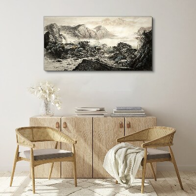 Obraz Canvas Mglista dolina górska