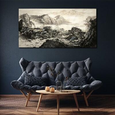 Obraz Canvas Mglista dolina górska