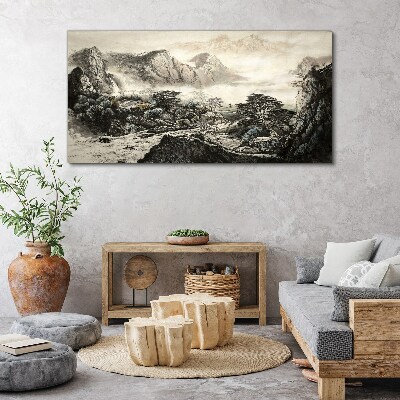 Obraz Canvas Mglista dolina górska