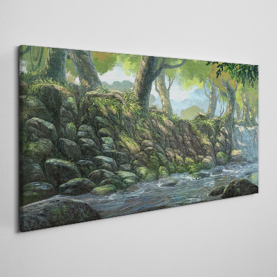 Obraz Canvas Zielony zakątek z wodospadem
