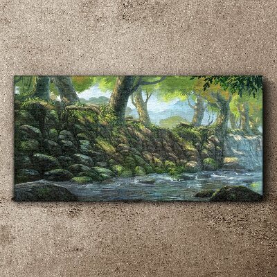 Obraz Canvas Zielony zakątek z wodospadem
