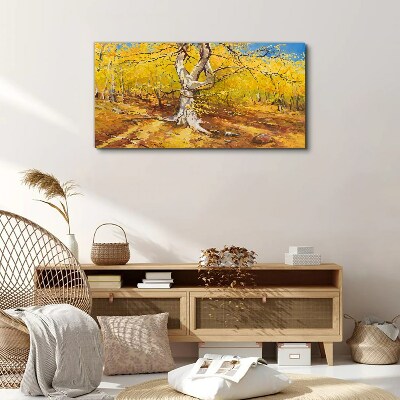 Obraz Canvas Złoty las w jesiennej aurze