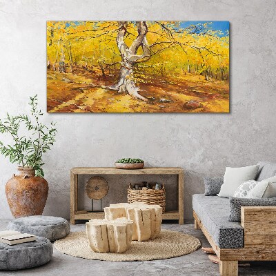 Obraz Canvas Złoty las w jesiennej aurze