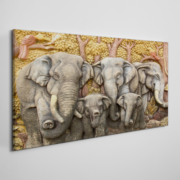 Obraz na Płótnie zwierzęta słonie drzewa