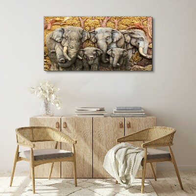 Obraz na Płótnie zwierzęta słonie drzewa
