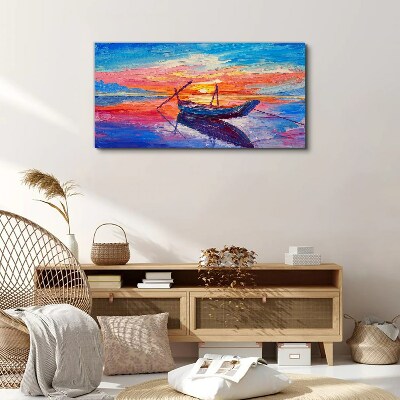 Obraz Canvas łódź zachód słońca