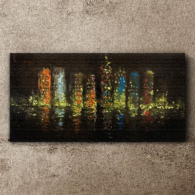 Obraz Canvas Miasto nocą w blasku świateł