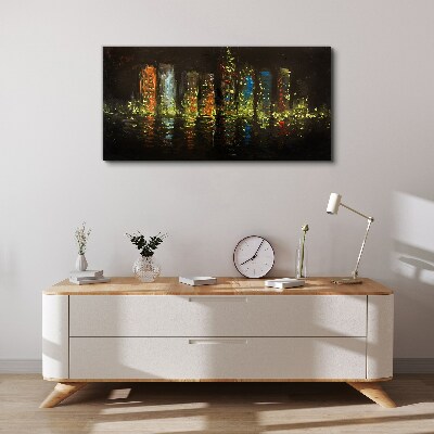 Obraz Canvas Miasto nocą w blasku świateł