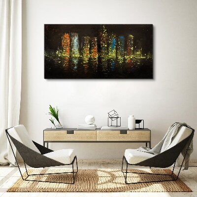 Obraz Canvas Miasto nocą w blasku świateł