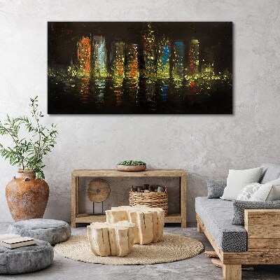 Obraz Canvas Miasto nocą w blasku świateł