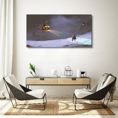Obraz Canvas Helikopter w górskim krajobrazie