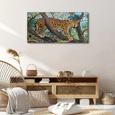 Obraz na Płótnie dżungla drzewa zwierzę kot