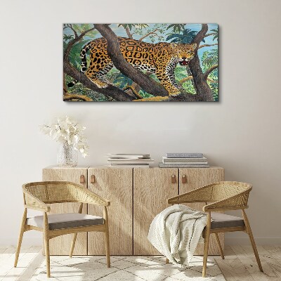 Obraz na Płótnie dżungla drzewa zwierzę kot