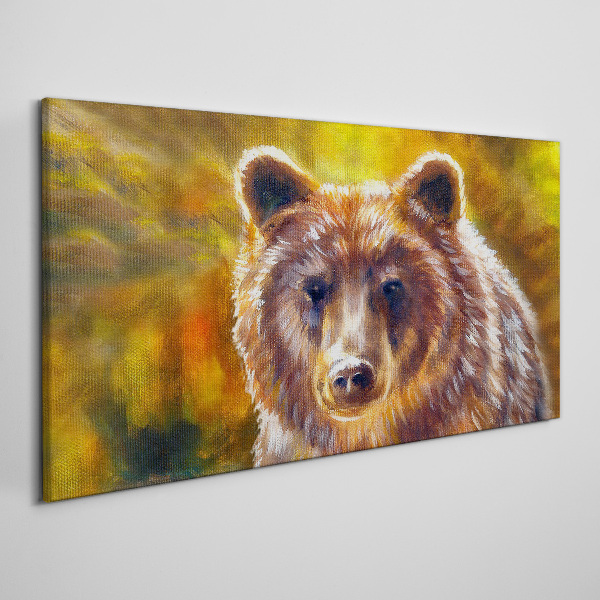 Obraz Canvas Oblicze niedźwiedzia w złotych tonach