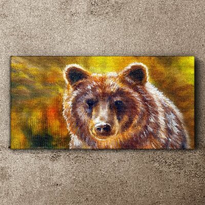 Obraz Canvas Oblicze niedźwiedzia w złotych tonach
