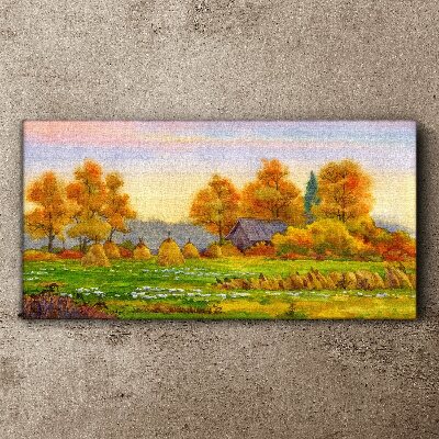 Obraz na Płótnie Malarstwo jesień wieś