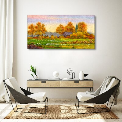 Obraz na Płótnie Malarstwo jesień wieś