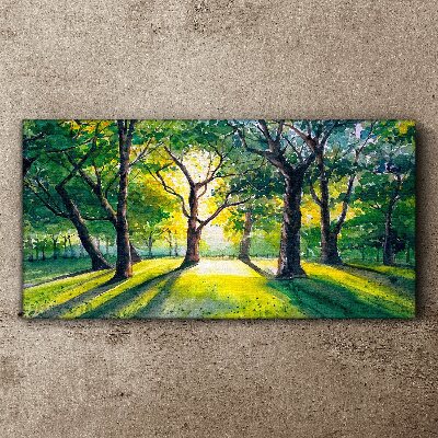 Obraz Canvas las liście słońce
