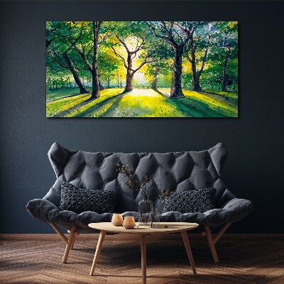Obraz Canvas las liście słońce