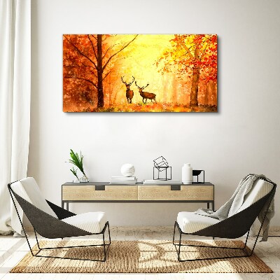 Obraz Canvas las jesień jelenie