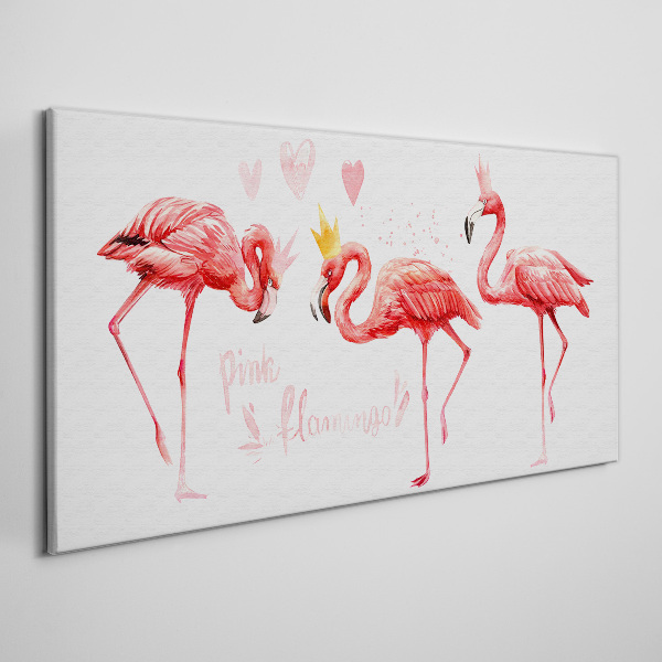 Obraz na Płótnie Różowe flamingi z koronami
