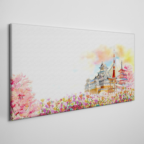 Obraz Canvas Abstrakcja kwiaty Zamek